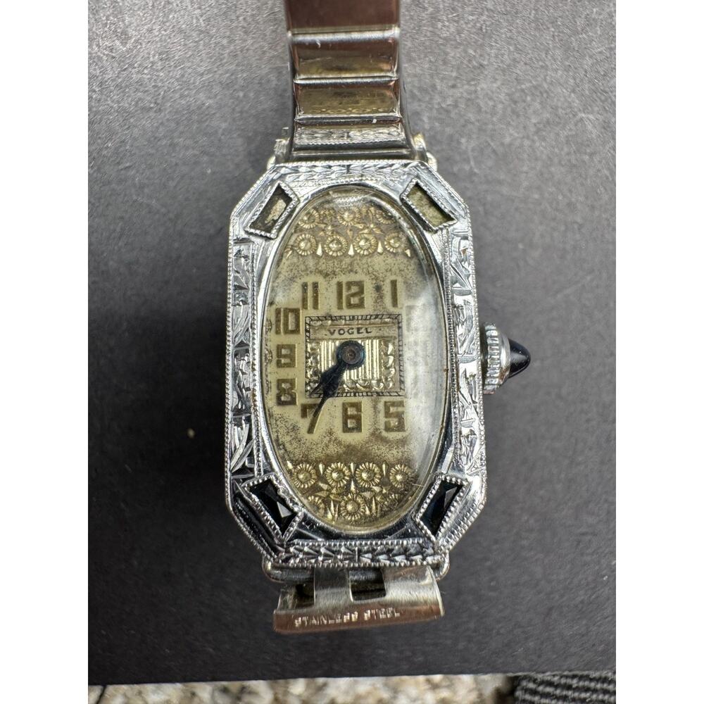 Vintage Vogel Swiss Women's Art Deco Watch 6 Jewels 20K Rolled Gold Plate Case